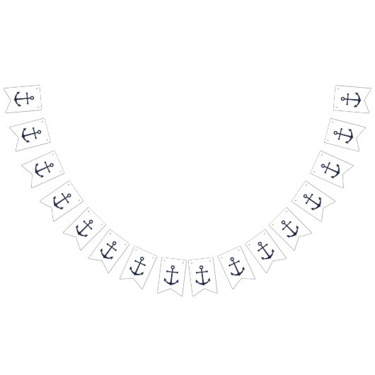 Nautical Navy Blue Anchor Vlaggetjes (Alle)