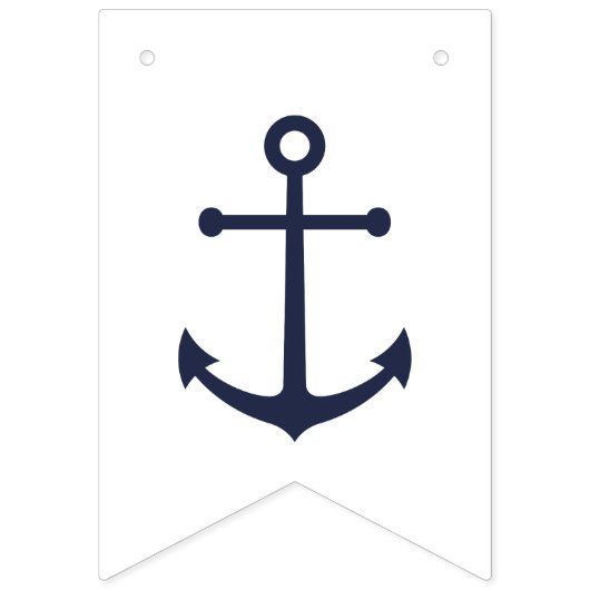 Nautical Navy Blue Anchor Vlaggetjes (Eerste vlag)