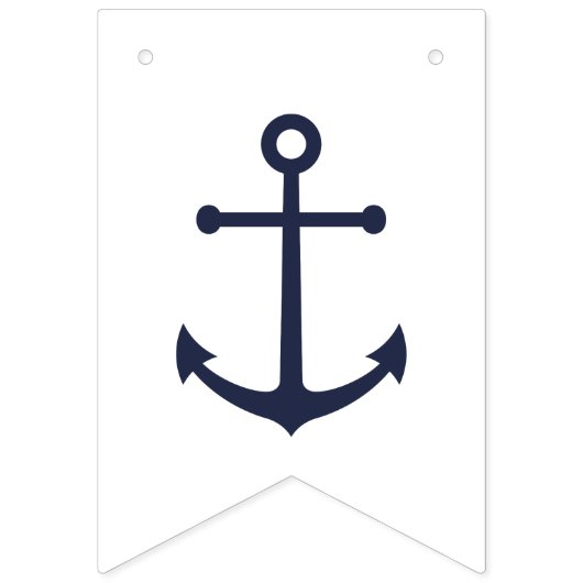 Nautical Navy Blue Anchor Vlaggetjes (Derde vlag)