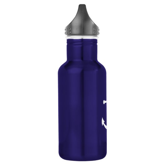 Nautical Navy Blue Anchor Waterfles (Links)