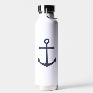 Nautical Navy Blue Anchor Waterfles