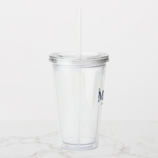 Nautical Navy Blue Anchor Wedding Acryl Drinkbeker (Rechts)