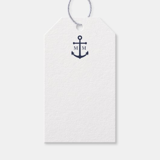 Nautical Navy Blue Anchor Wedding Advice Kaart Cadeaulabel (Voorkant)