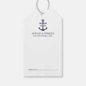 Nautical Navy Blue Anchor Wedding Advice Kaart Cadeaulabel (Voorkant)