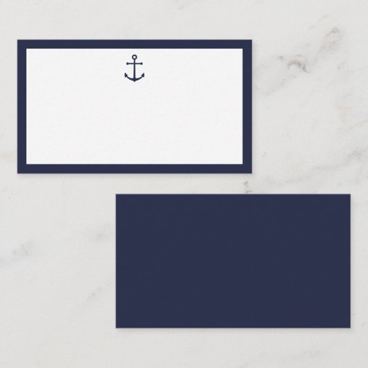 Nautical Navy Blue Anchor Wedding Advice&Wishes Advieskaart (Voorkant / Achterkant)