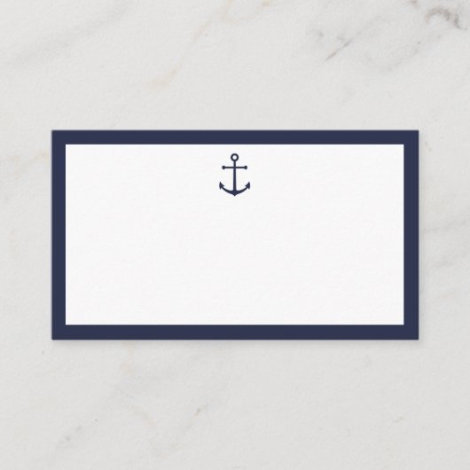 Nautical Navy Blue Anchor Wedding Advice&Wishes Advieskaart (Voorkant)