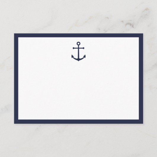 Nautical Navy Blue Anchor Wedding Advieskaart (Voorkant)