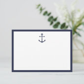 Nautical Navy Blue Anchor Wedding Advieskaart (Staand voorkant)