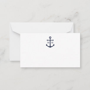 Nautical Navy Blue Anchor Wedding Advieskaart