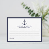 Nautical Navy Blue Anchor Wedding Advieskaart (Staand voorkant)