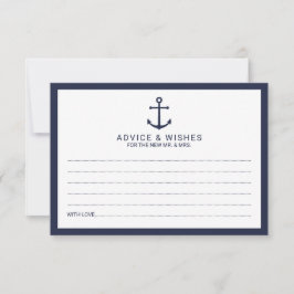 Nautical Navy Blue Anchor Wedding Advieskaart