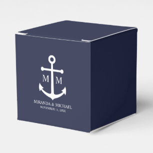 Nautical Navy Blue Anchor Wedding Bedankdoosjes