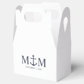 Nautical Navy Blue Anchor Wedding Bedankdoosjes (Geopend)