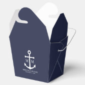 Nautical Navy Blue Anchor Wedding Bedankdoosjes (Geopend)