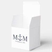 Nautical Navy Blue Anchor Wedding Bedankdoosjes (Geopend)