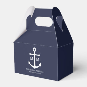 Nautical Navy Blue Anchor Wedding Bedankdoosjes