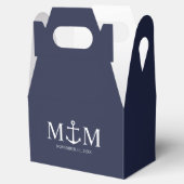 Nautical Navy Blue Anchor Wedding Bedankdoosjes (Geopend)