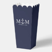 Nautical Navy Blue Anchor Wedding Bedankdoosjes (Voorkant)