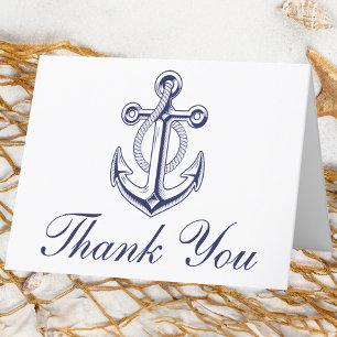Nautical Navy Blue Anchor Wedding Bedankt