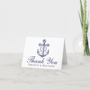 Nautical Navy Blue Anchor Wedding Bedankt