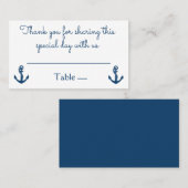 Nautical Navy Blue Anchor Wedding Bedankt Plaatskaartje (Voorkant / Achterkant)