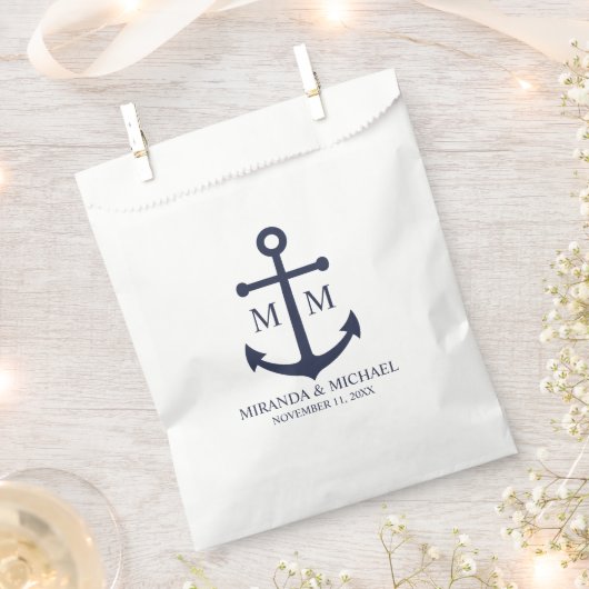 Nautical Navy Blue Anchor Wedding Bedankzakje (Geknipt)