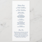 Nautical Navy Blue Anchor Wedding Ceremony Programmakaart (Achterkant)