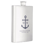 Nautical Navy Blue Anchor Wedding Flacon (Rechts)