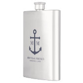 Nautical Navy Blue Anchor Wedding Flacon (Links)