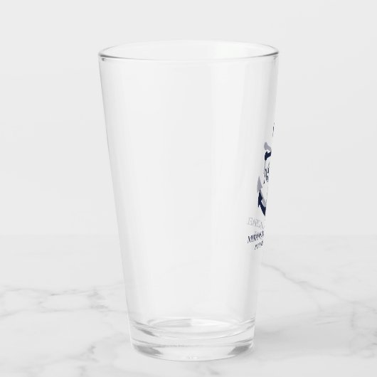 Nautical Navy Blue Anchor Wedding Glas (Rechts)