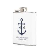 Nautical Navy Blue Anchor Wedding Heupfles (Links)