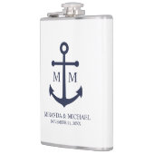 Nautical Navy Blue Anchor Wedding Heupfles (Links)