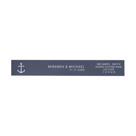 Nautical Navy Blue Anchor Wedding Invitation (Individueel)