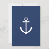Nautical Navy Blue Anchor Wedding Invitation Kaart (Achterkant)