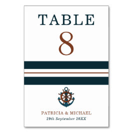 Nautical Navy Blue Anchor Wedding Kaart