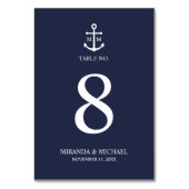 Nautical Navy Blue Anchor Wedding Kaart (Achterkant)