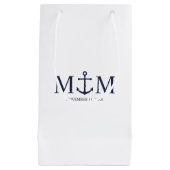 Nautical Navy Blue Anchor Wedding Klein Cadeauzakje (Voorkant)