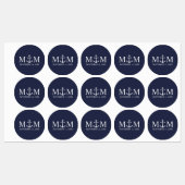 Nautical Navy Blue Anchor Wedding Labels (Vel)