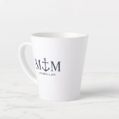 Nautical Navy Blue Anchor Wedding Latte Mok (Linkerhoek)