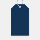 Nautical Navy Blue Anchor Wedding Monogram Cadeaulabel (Achterkant)