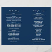 Nautical Navy Blue Anchor Wedding Monogram Program (Achterkant)