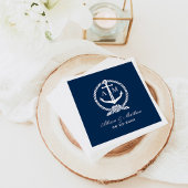 Nautical Navy Blue Anchor Wedding Monogram Servetten