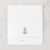 Nautical Navy Blue Anchor Wedding Plaatskaartje (Buitenkant ongevouwen)