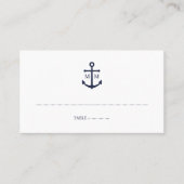 Nautical Navy Blue Anchor Wedding Plaatskaartje (Voorkant)