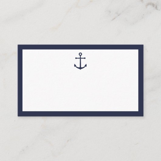 Nautical Navy Blue Anchor Wedding Plaatskaartje (Voorkant)