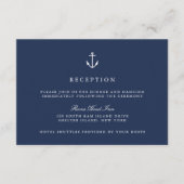 Nautical Navy Blue Anchor Wedding Reception Informatiekaartje (Voorkant)