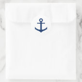 Nautical Navy Blue Anchor Wedding Ronde Sticker (Tas)