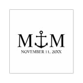 Nautical Navy Blue Anchor Wedding Rubberstempel (Afrduk)