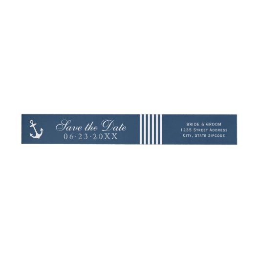 Nautical Navy Blue Anchor Wedding Save the Date (Individueel)