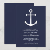 Nautical Navy Blue Anchor Wedding Save the Date (Voorkant / Achterkant)
